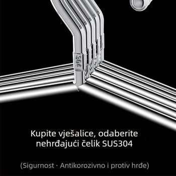 Vješalica za odjeću od 304 nehrđajućeg čelika — ekstra debela, dvostruka uporaba za sušenje i mokru odjeću, bez šavova, kućna upotreba