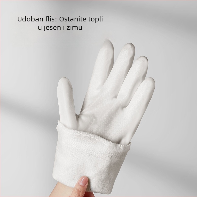 Cooker King rukavice za pranje posuđa s fleece podstavom, duge 48 cm, tople, izdržljive, debelo izrađene, za kuhinju i kućno čišćenje