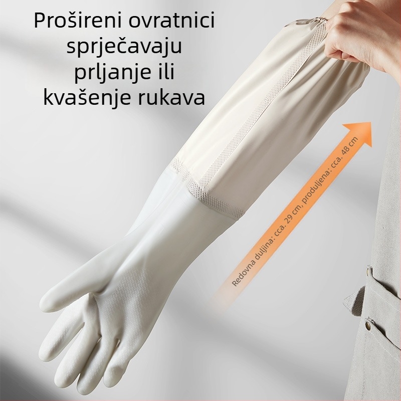 Cooker King rukavice za pranje posuđa s fleece podstavom, duge 48 cm, tople, izdržljive, debelo izrađene, za kuhinju i kućno čišćenje