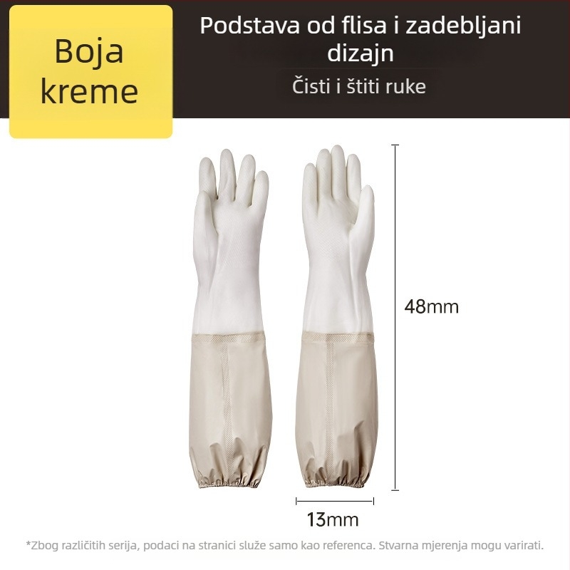 Cooker King rukavice za pranje posuđa s fleece podstavom, duge 48 cm, tople, izdržljive, debelo izrađene, za kuhinju i kućno čišćenje