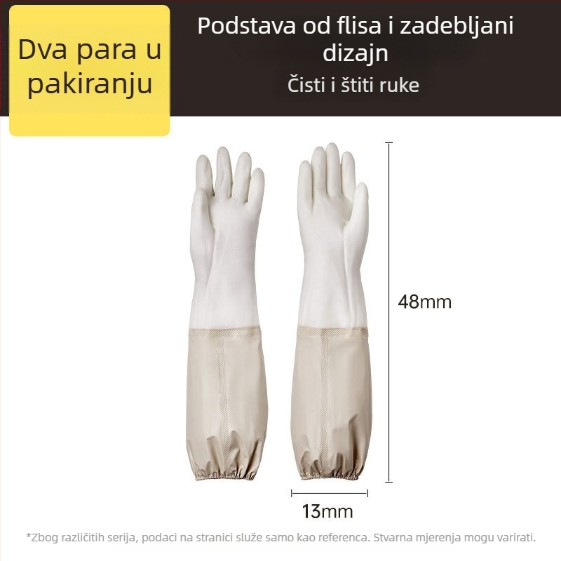Cooker King rukavice za pranje posuđa s fleece podstavom, duge 48 cm, tople, izdržljive, debelo izrađene, za kuhinju i kućno čišćenje