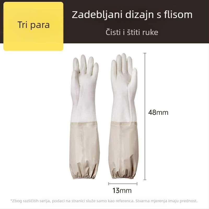 Cooker King rukavice za pranje posuđa s fleece podstavom, duge 48 cm, tople, izdržljive, debelo izrađene, za kuhinju i kućno čišćenje