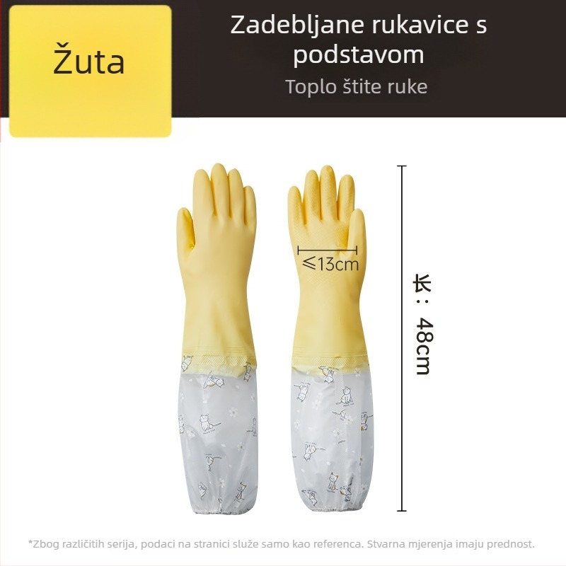 Cooker King rukavice za pranje posuđa s fleece podstavom, duge 48 cm, tople, izdržljive, debelo izrađene, za kuhinju i kućno čišćenje