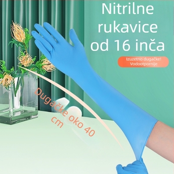 Nitril rukavice, 16 inča, jednokratne, otporne na habanje, vodootporne, produžene i debelo, radne rukavice