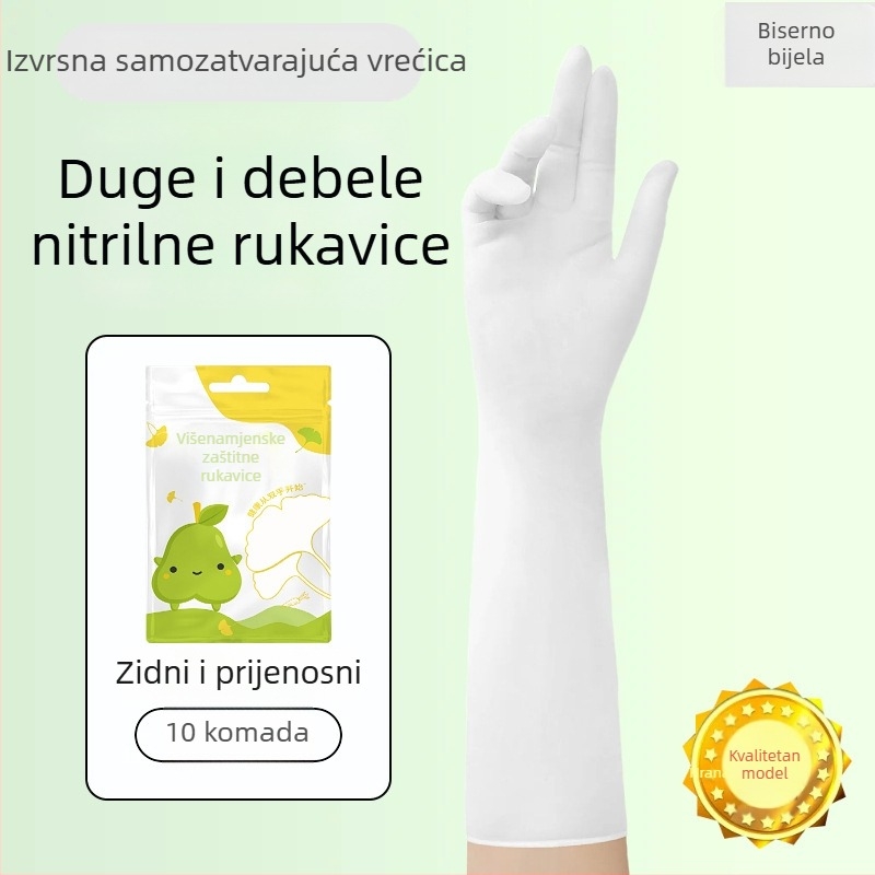 Nitril rukavice, 16 inča, jednokratne, otporne na habanje, vodootporne, produžene i debelo, radne rukavice
