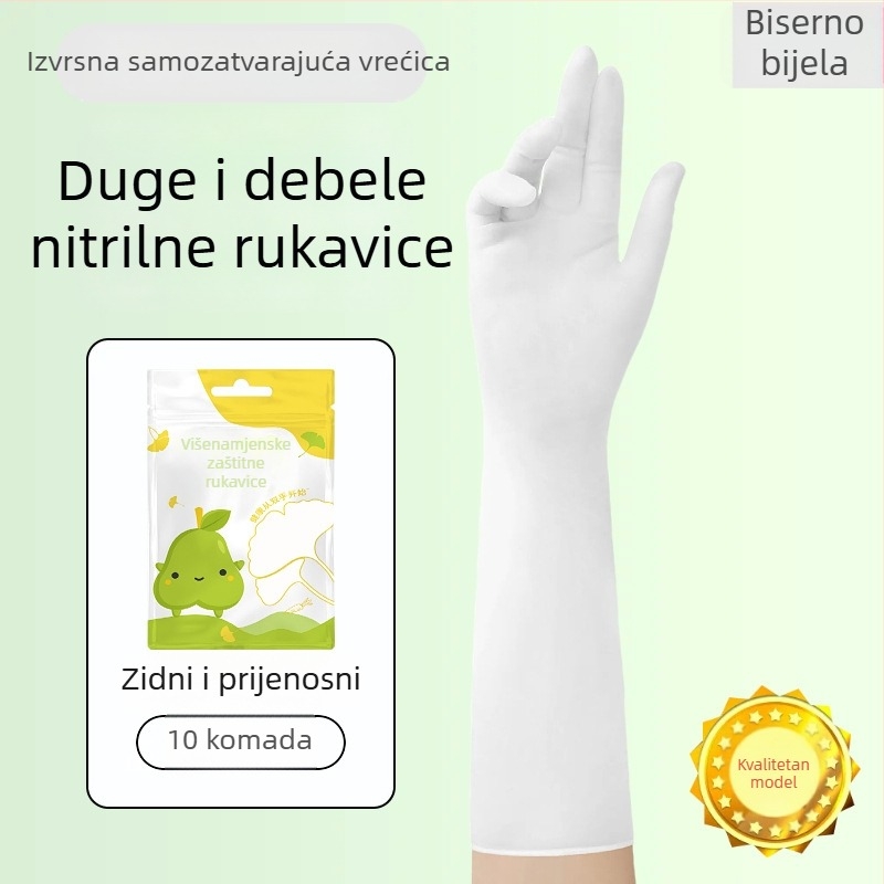 Nitril rukavice, 16 inča, jednokratne, otporne na habanje, vodootporne, produžene i debelo, radne rukavice