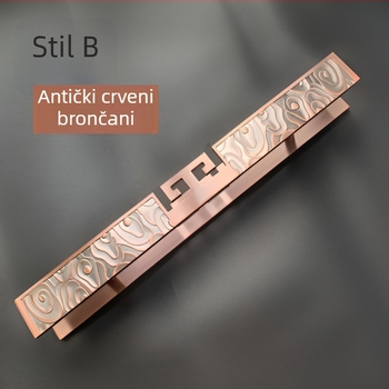 Antička rezbarena kvaka za vrata, za staklena i drvena vrata, crveno-brončani završni sloj