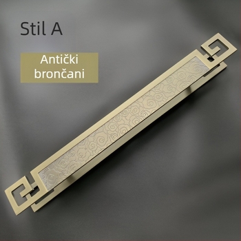 Antička rezbarena kvaka za vrata, za staklena i drvena vrata, crveno-brončani završni sloj