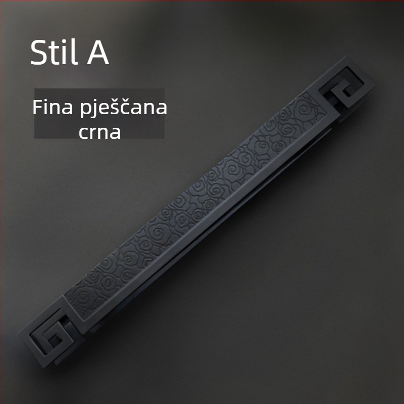 Antička rezbarena kvaka za vrata, za staklena i drvena vrata, crveno-brončani završni sloj