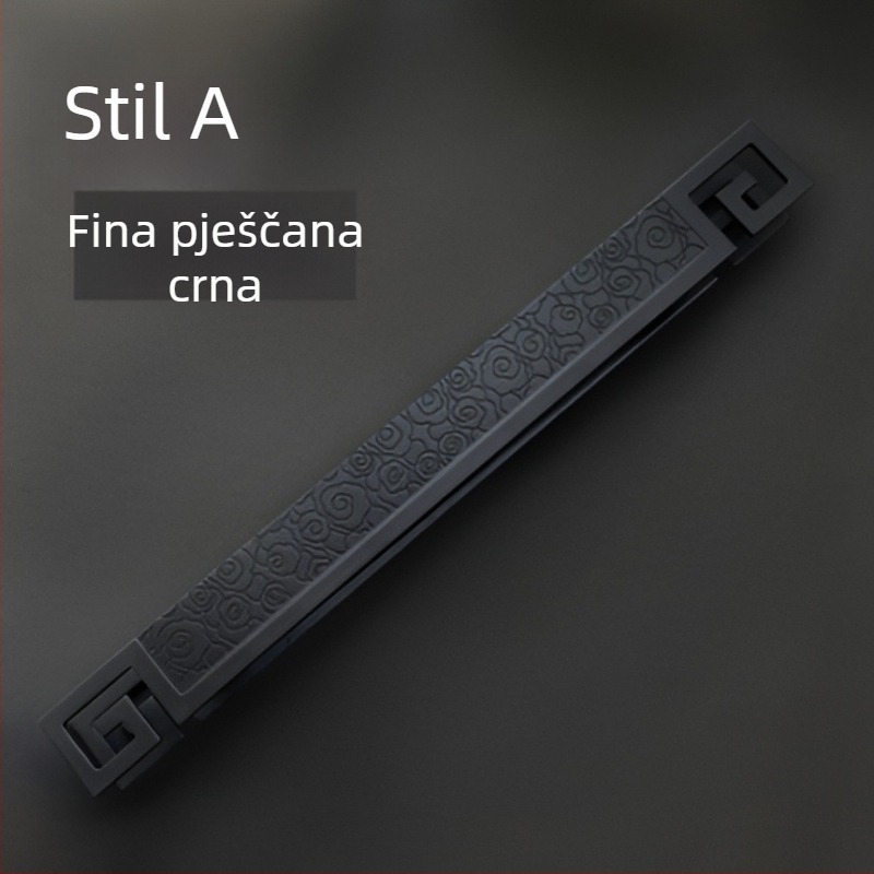 Antička rezbarena kvaka za vrata, za staklena i drvena vrata, crveno-brončani završni sloj