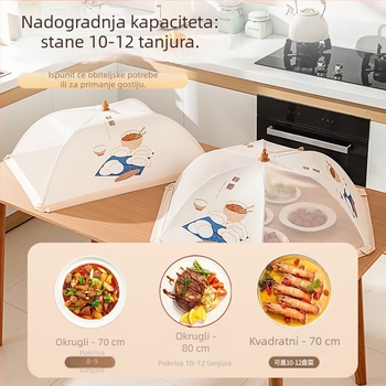 Sklopivi mrežasti pokrov za jela s čeličnim okvirom i poliester tkaninom