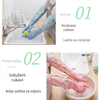 Vodootporne rukavice za pranje posuđa s flis podstavom, debele