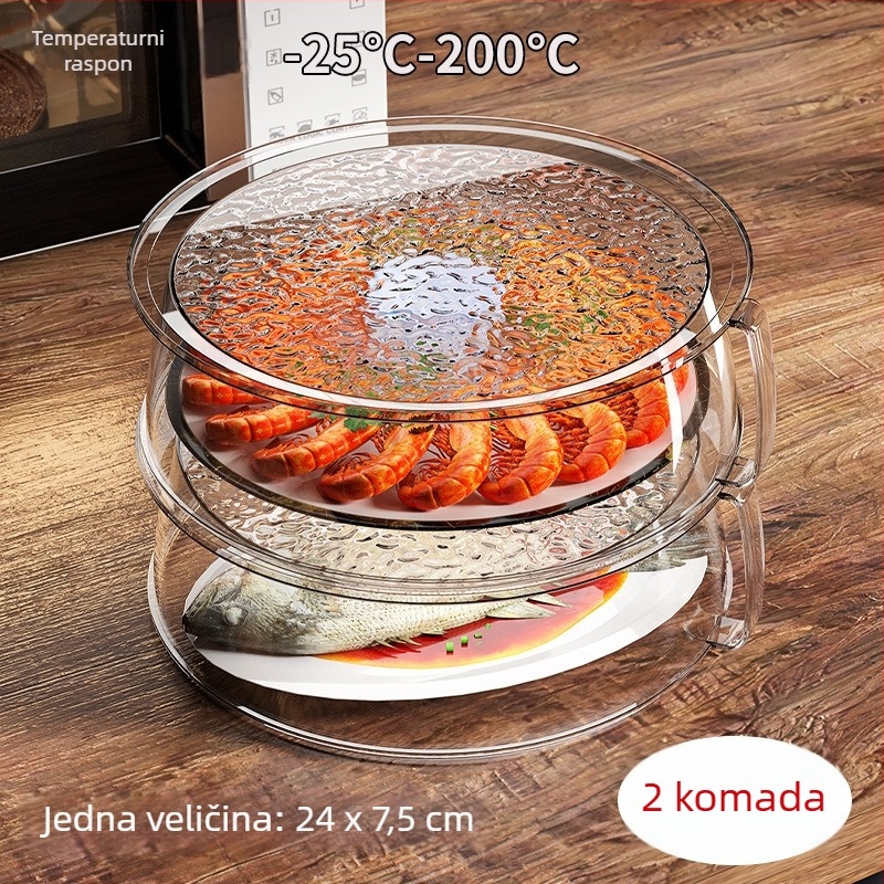 Poklopac za zdjelu za mikrovalnu protiv prskanja, otporan na visoke temperature, plastični poklopac za hranu za kućnu upotrebu, zadržava toplinu i svježinu