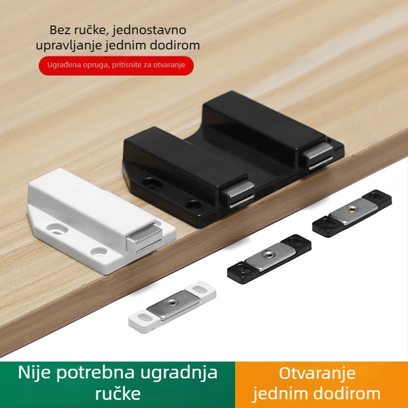 Prošireni magnetski odbojnik za dvokrilna vrata, bez ručke, upravljanje dodirom i pritiskom