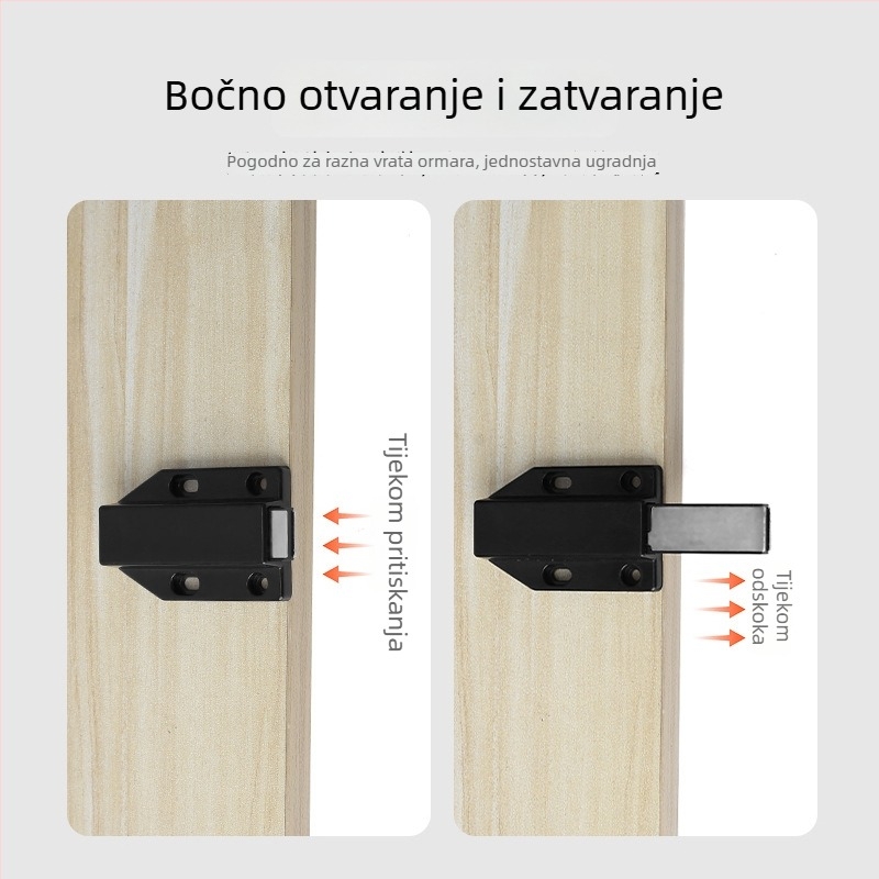Prošireni magnetski odbojnik za dvokrilna vrata, bez ručke, upravljanje dodirom i pritiskom