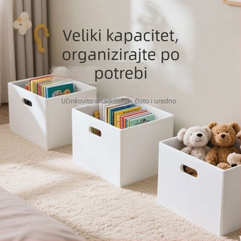 Kutija za pohranu u japanskom stilu za kuhinju, velika kapaciteta, bijela plastična kutija za kućnu organizaciju