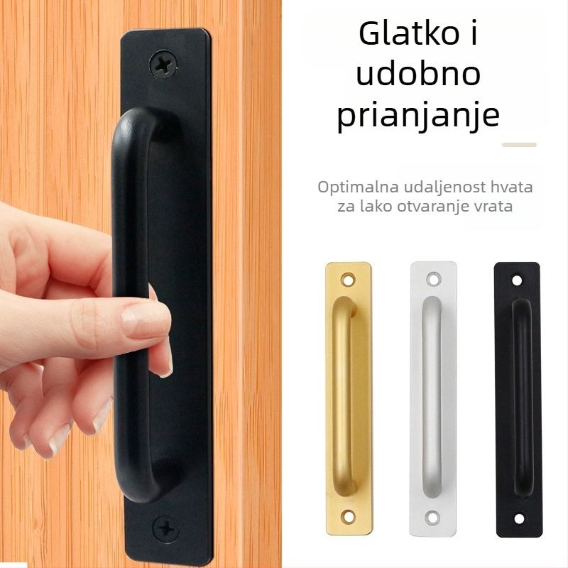 Europska minimalistička ručka za vrata od aluminijske legure, za ormariće, klizna vrata, drvena vrata i balkonska vrata