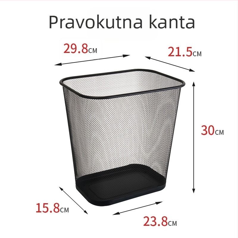 Smeće od nehrđajućeg čelika s mrežom, 12 L, bez poklopca, cilindričnog oblika, za kućnu i uredsku upotrebu