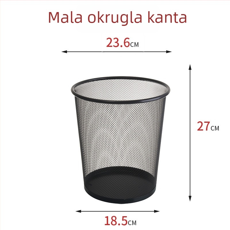 Smeće od nehrđajućeg čelika s mrežom, 12 L, bez poklopca, cilindričnog oblika, za kućnu i uredsku upotrebu