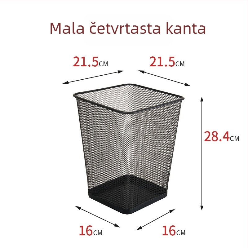 Smeće od nehrđajućeg čelika s mrežom, 12 L, bez poklopca, cilindričnog oblika, za kućnu i uredsku upotrebu