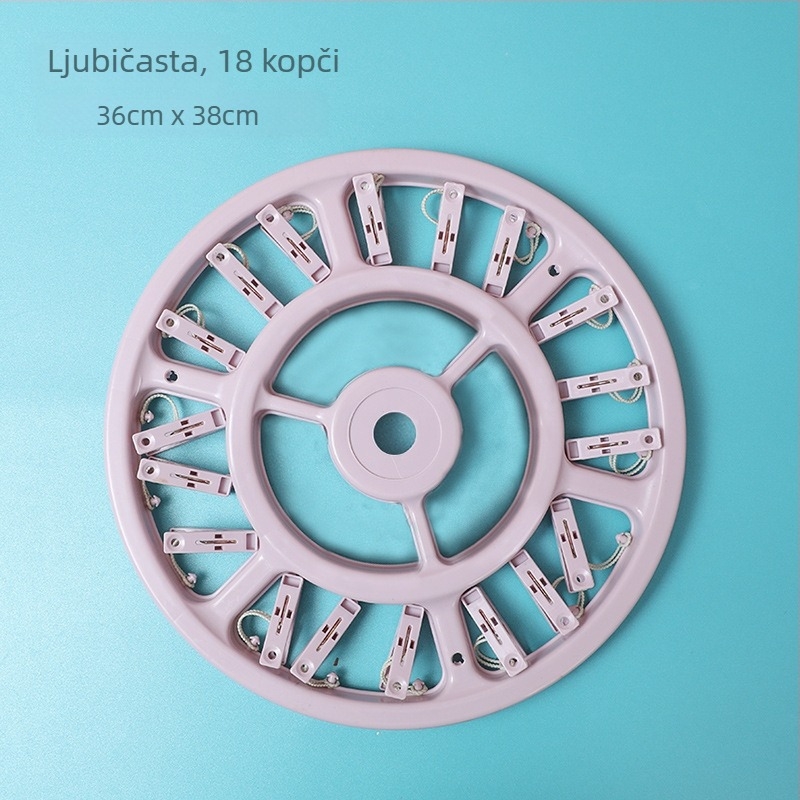 Kružni plastični klips za čarape i donje rublje, otporni na vjetar, protuklizni za sušenje