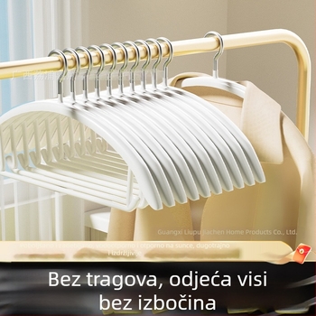 Stalak za odjeću od nehrđajućeg čelika s plastifikacijom, polukružni dizajn, deblja protuklizna metalna konstrukcija, višefunkcionalna nano vješalica za odjeću