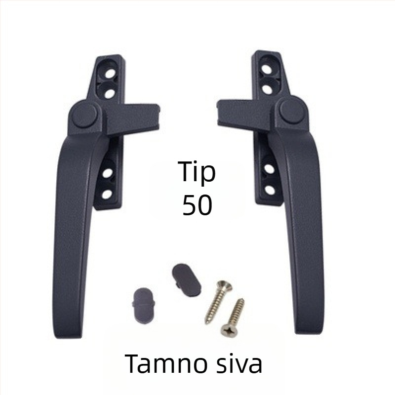 Kvaka za prozor, model 50, aluminijska legura, za kasetna i klizna prozora, obliku slova 7
