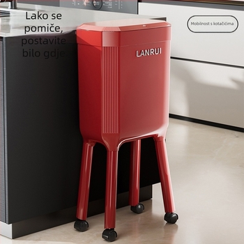 Kuhinjski koš za otpad s visokim nogama, bez savijanja, za kućnu upotrebu, elegantan dnevni boravak, lagani luksuz, velik kapacitet, prenosni spremnik za skladištenje