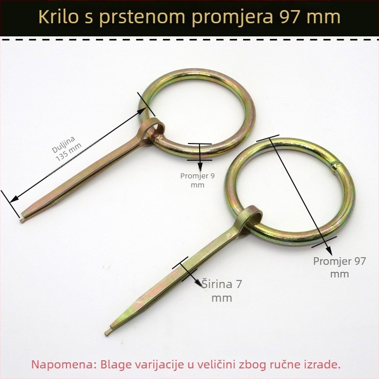 Vintage drveni hardver za vrata: zasun, okrugla kvaka s prstenom, dverni čep i brava