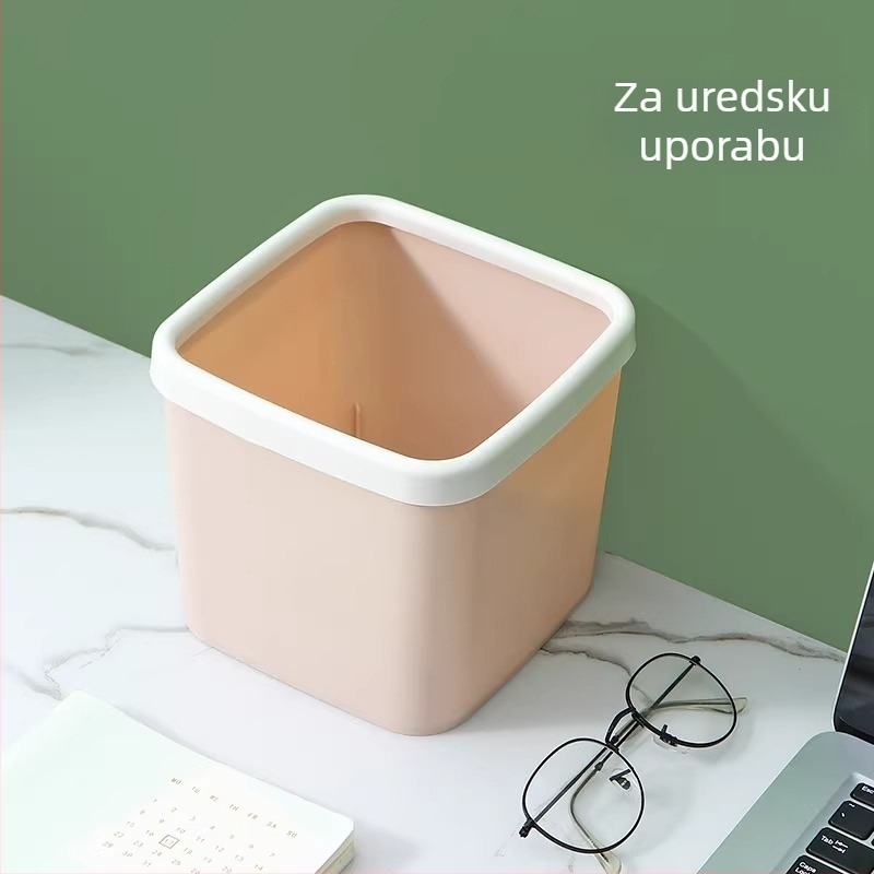 Mali kvadratni stolni smećar, bez poklopca, plastični, za ured ili studentski dom