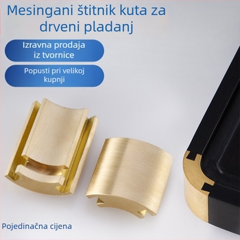 Poslužavnik u kineskom stilu s bakrenim kutom i mesingom kopčom, potpuno bakreni pladanj za voće, čajni pladanj od ružinog drveta, drveni pladanj s bakrenim dodacima
