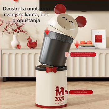 Kreativni kanta za smeće s poklopcem koji se otvara, 12 L, cilindričnog oblika, za kućnu upotrebu (kuhinja i dnevni boravak)