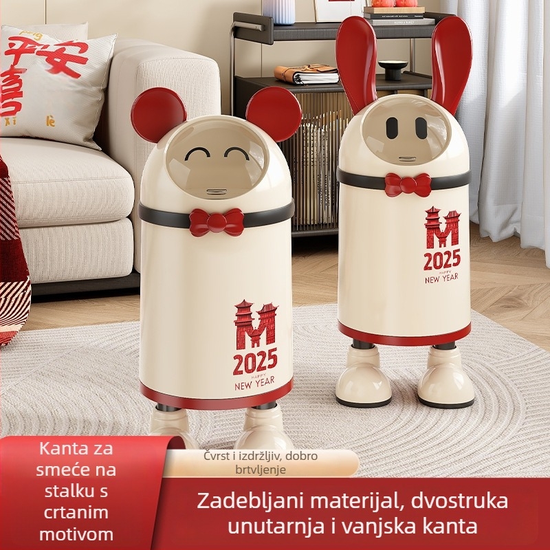Kreativni kanta za smeće s poklopcem koji se otvara, 12 L, cilindričnog oblika, za kućnu upotrebu (kuhinja i dnevni boravak)