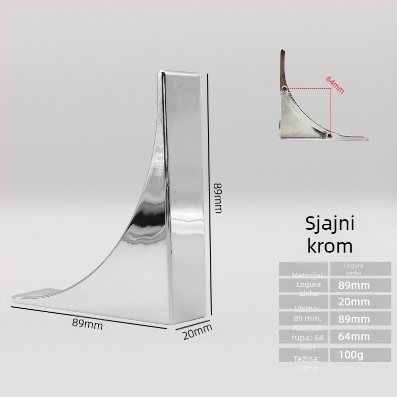 Par ručki od cinkove legure za garderobe i ormariće, modernog minimalističkog dizajna