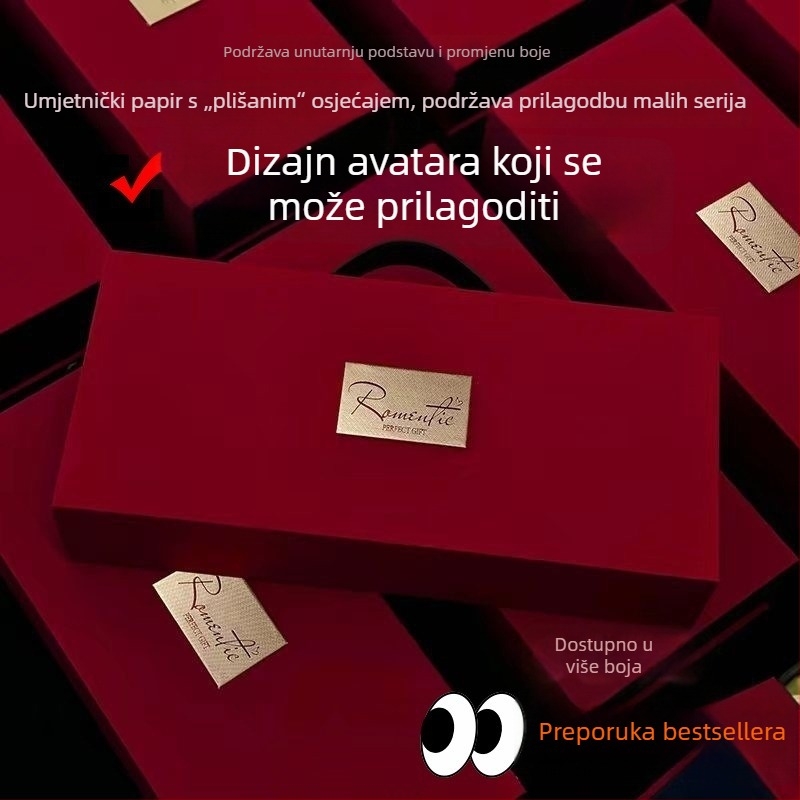 Svadbena kutija za slatkiše od sivoga kartona, luksuzna kutija za darove s ručkom