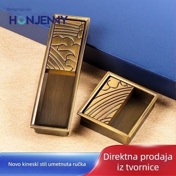 Drška za ormariće i ladice s skrivenom ugradnjom, novi kineski stil, legura cinka
