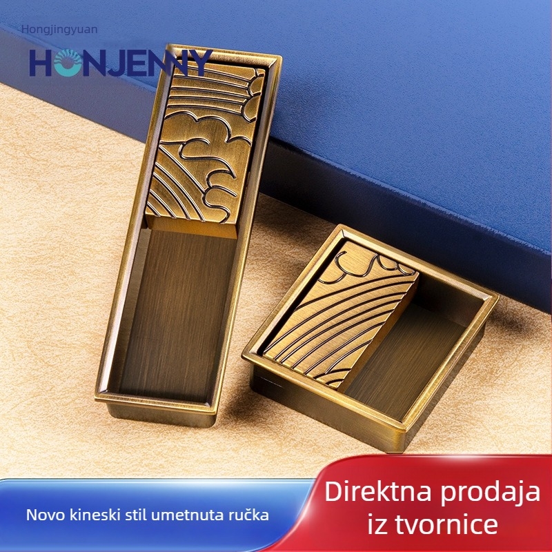Drška za ormariće i ladice s skrivenom ugradnjom, novi kineski stil, legura cinka