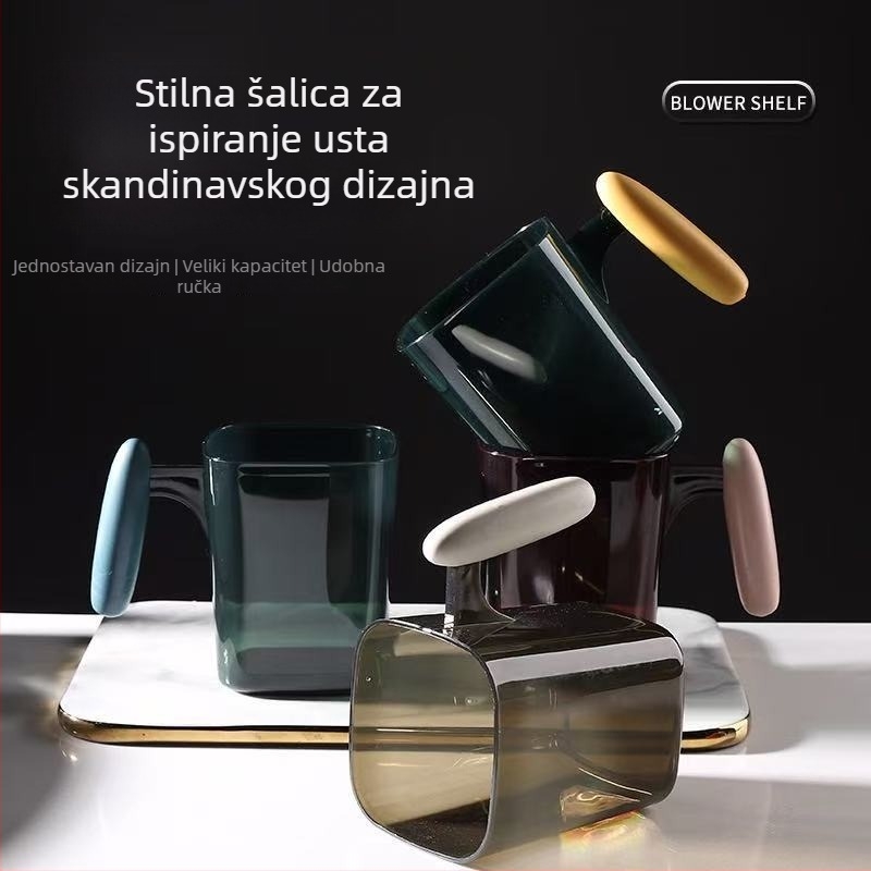 Čaša za četkice za zube velike kapacitete za kućnu kupaonicu, čaša za par s debelim držačem, elegantna čaša za ispiranje usta