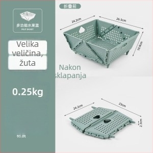 Sklopiva zdjela za pranje povrća s odvodnim košarom za kuhinjski sudoper