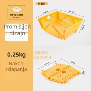 Sklopiva zdjela za pranje povrća s odvodnim košarom za kuhinjski sudoper