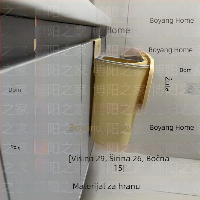 Zidni koš za otpad s poklopcem, bez bušenja, 12 L, za dom, dnevni boravak i kuhinju, ergonomski dizajn