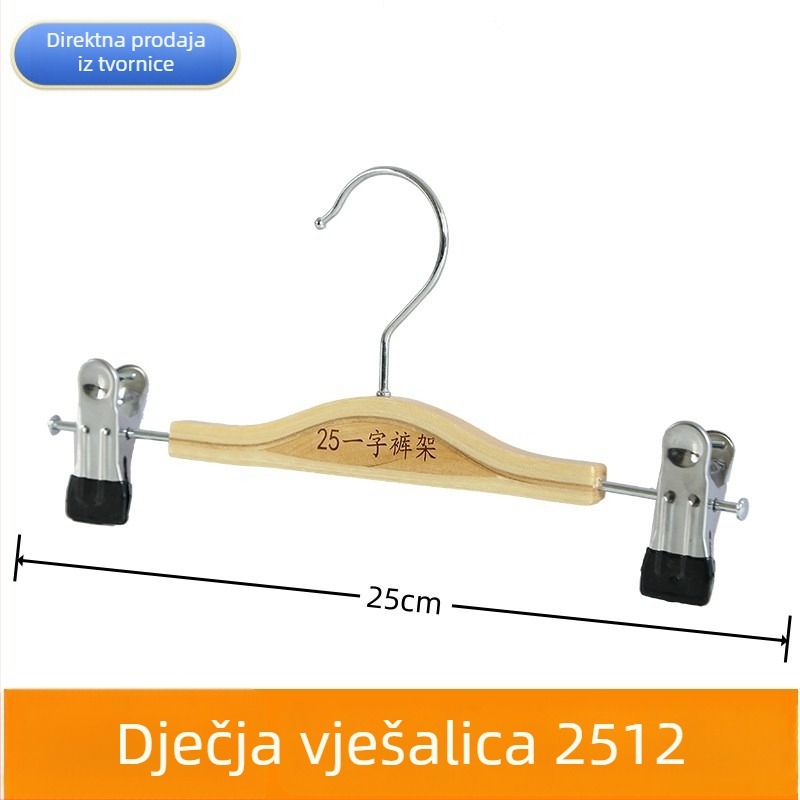 Drvena vješalica s klipom za hlače – jedinstveni set za odrasle i djecu