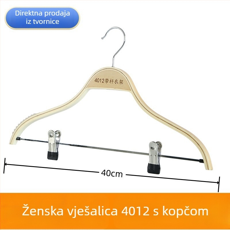 Drvena vješalica s klipom za hlače – jedinstveni set za odrasle i djecu