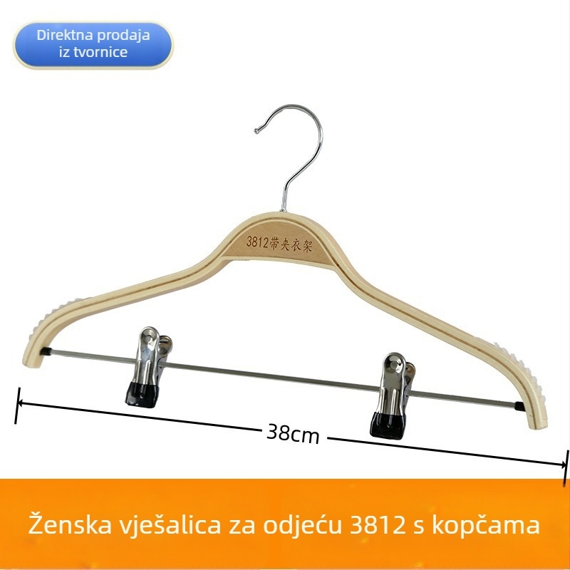 Drvena vješalica s klipom za hlače – jedinstveni set za odrasle i djecu