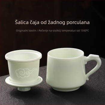 Porcelanska šalica za čaj s odjeljivanjem čaja i vode, za kućnu i uredsku uporabu, osobna uporaba, poklon kutija