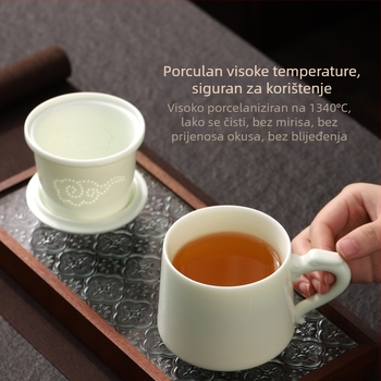 Porcelanska šalica za čaj s odjeljivanjem čaja i vode, za kućnu i uredsku uporabu, osobna uporaba, poklon kutija
