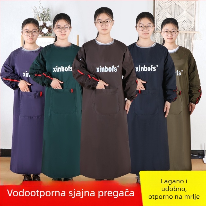Pregača s dugim rukavima, protiv prljavštine, za odrasle, unisex, kuhinja i dom, obostrana pregača s rukavima, korejski stil