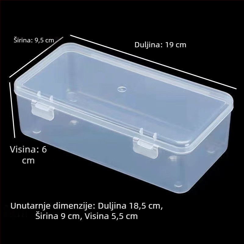 Prozirna PP pravokutna kutija za izlaganje i pohranu vizitki i dokumenata, prašinu štiti plastična kutija