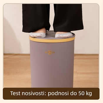12 L pedalni kanta za smeće s poklopcem, sporo zatvaranje, nordičkog stila, pogodna za kupaonicu, kuhinju, dnevnu sobu i spavaću sobu.