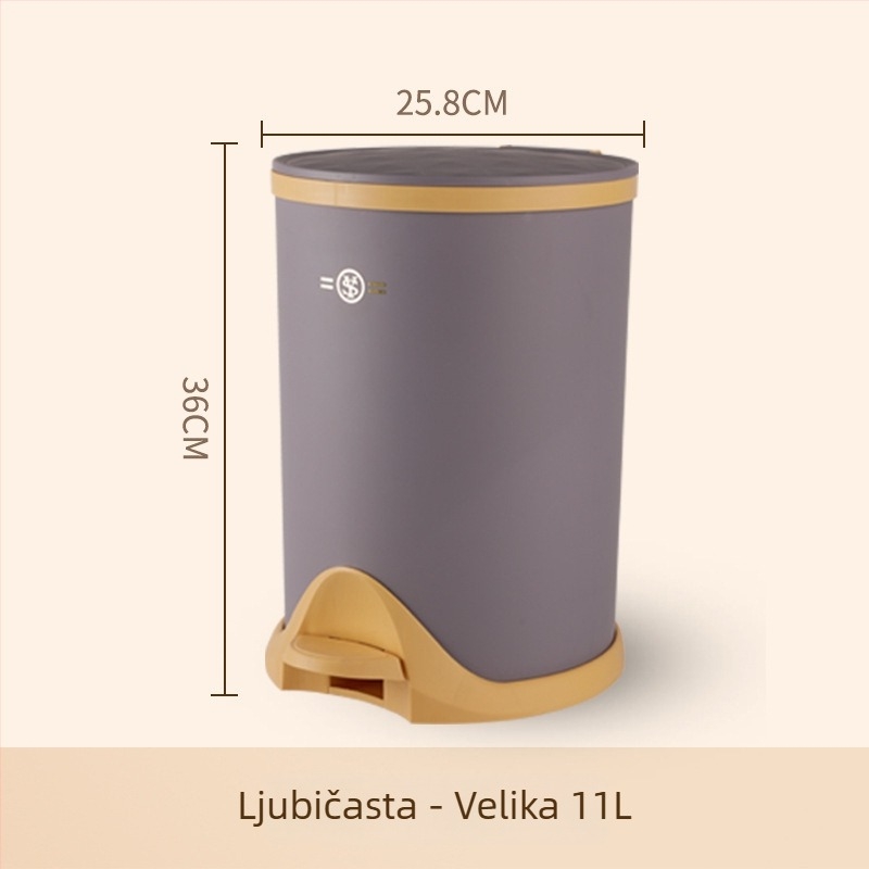 12 L pedalni kanta za smeće s poklopcem, sporo zatvaranje, nordičkog stila, pogodna za kupaonicu, kuhinju, dnevnu sobu i spavaću sobu.
